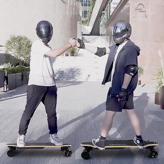 Qekud Electric Skateboard for Adults and Teens - Adjustable Speed - 700W Motor - 2.4G RF Remote Control - Black